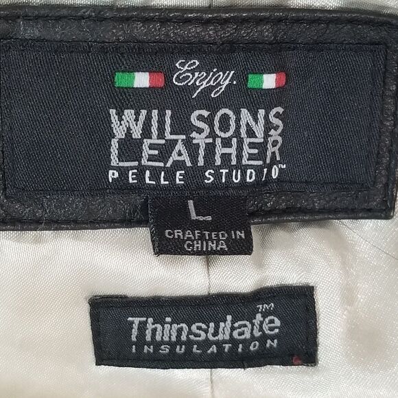 Wilsons Leather Pelle Leather Trench Coat Womens Small Black Thinulate Liner - Picture 13 of 15